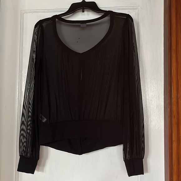 Sheer, see through, button up blouse - Picture 8 of 9